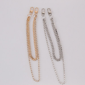 Chaîne de corps géométrique pour femme Yueli, en alliage de zinc, double couche, avec strass, chaîne de taille, accessoire de mode pour usage quotidien - Product Image 3