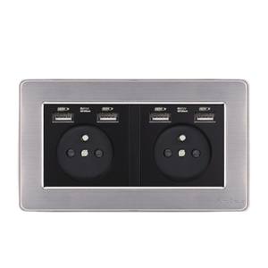 Enchufe francés de doble pared 16A con puerto USB, carga de teléfono, enchufe doméstico blanco, 86 * 146, compatible con las normas de la UE. - Product Image 2