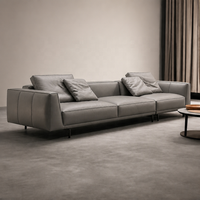 Modernes PU-Leder Bürosofa 3-4-Sitzer Gepolstertes Lounge-Sofa für Wohnzimmer Hotelprojekte