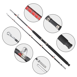Caña de Pescar NEWSTAR de Vidrio Sólido, 1.5m/1.8m/2.1m/2.4m, 30-60lb, 2 Piezas, para Pesca de Spinning en Agua Salada y Dulce, para Grandes Capturas y Atún - Product Image 6