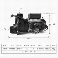Bomba de Agua para SPA PROWAY de 1.2HP con Interruptor de Aire, Enchufe Europeo de 50mm, 220V, Bomba para Bañera de Hidromasaje de Gama Media, Más Potencia que una Bomba Hidráulica de 1HP