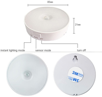 Mini lampe LED intelligente Rechargeable par USB, veilleuse ronde, avec capteur de mouvement, fonctionne à piles, montage mural, petite taille, vente en gros