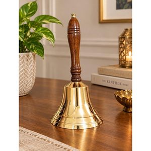 Campana de Mano de Latón con Mango de Madera, Campana Náutica Vintage para el Hogar o la Iglesia - Product Image 3