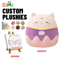 Coussin en peluche lapin en mousse rembourré avec broderie pince à cheveux fleurie, rembourrage en coton PP, vente en gros usine