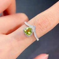 Wholesale Custom 925 Sterling Silver Peridot Rings Women Anniversary Wedding Rings Jewelry Supplier Manufacturer