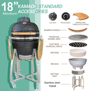 เตาบาร์บีคิว Kamado ขนาดใหญ่พิเศษ 18 นิ้ว สำหรับใช้งานเชิงพาณิชย์ ยี่ห้อ Auplex Outdoor Kitchen ขายส่ง/จำนวนมาก พร้อมใบรับรอง CE EN1860 AU-18 รุ่น High - Product Image 1