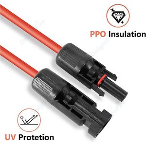 2.5/4/6mm đỏ đen đôi kết thúc năng lượng mặt trời cáp mở rộng với kết nối 14/10awg năng lượng mặt trời bảng điều khiển cáp quang điện dây cho hệ thống PV - Product Image 5