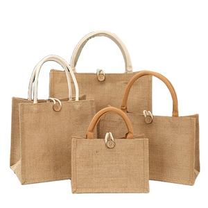 Doğal çevre dostu jüt olmayan dokuma hediye keseleri baskılı Logo el alışveriş reklam çanta özelleştirilmiş renk - Product Image 6