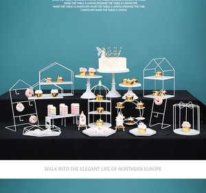 Support de présentation pour table de desserts de mariage, support à gâteaux blanc, plateau pour repas froids, pause-café, thé de l'après-midi, support en forme de cœur - Product Image 6