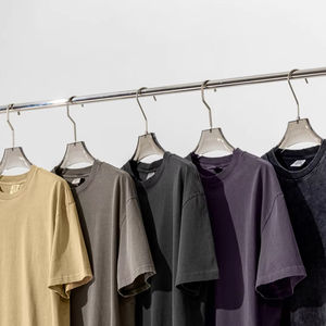 เสื้อยืดผ้าฝ้ายโอเวอร์ไซส์สำหรับผู้ชายเสื้อยืด100% สำหรับผู้ชายเสื้อยืดผ้าฝ้ายพิมพ์ลายแอซิดแบบย้อนยุคโลโก้ได้ตามต้องการ - Product Image 1