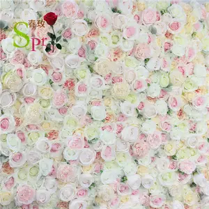 SPR Chất Lượng Cao Wedding Stage Backdrop Nhân Tạo Rose Flower Tường Cho Trang Trí