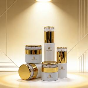 Juego de Envases de Vidrio para Cosméticos y Cuidado de la Piel, Personalizados con Serigrafía Blanca/Transparente, de Lujo, con Botella Dosificadora de Loción y Tarro para Crema - Product Image 4