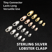 Fermoir homard italien à gâchette en argent sterling 925 petit connecteur de 8mm avec anneau de saut pour la fabrication de bijoux