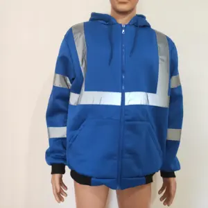 High visibility Safety Blue Hoodie with reflector