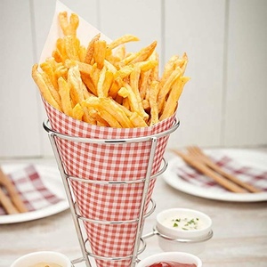 Fry e antipasto cono display con tripla di tazza di salsa di titolari Perfetto <span class=keywords><strong>per</strong></span> il partito e della ristorazione evento-in Acciaio Inox metallo stand - Product Image 3