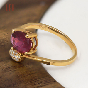 Custom Romantic <b>Fine</b> <b>Rings</b> Au750 18K Real Gold Solid Wedding Bands 10K 14K 18K Nature Siberite Jewelry - Product Image 2
