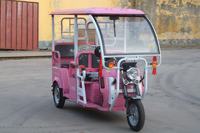 Tricycle électrique rose personnalisable avec auvent pour les visites d'hôtels et de parcs