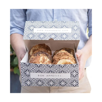 Boîte à dessert d'emballage de gaufres à biscuits kraft personnalisée rectangulaire étanche pour la cuisson pliable et saine