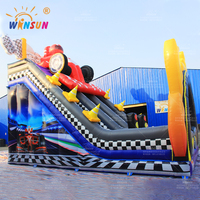 Château gonflable toboggan extérieur commercial Winsun, installation facile, en PVC ignifuge et imperméable, idéal pour les fêtes et les jeux.
