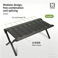 Table pliante tactique en alliage d'aluminium de haute qualité au design moderne, modulaire, pour la plage ou le camping