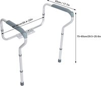 Barres de sécurité pour toilettes, poignée de toilettes en acier robuste, pied réglable en hauteur, offre un soutien pour les personnes âgées, les personnes handicapées et les femmes enceintes