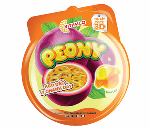Peony Passion Fruit <b>Gummy</b> <b>Candy</b> 150g Delicious 3D Peelable Soft Gummies with Real Fruit Juice Core Vithaico Brand Snacks - Product Image 1