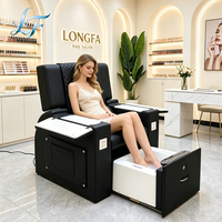 Fauteuil de spa et de manucure confortable pour le corps entier, en cuir PU, système de jets sans tuyauterie, matériau en fibre de verre, sans plomberie, fauteuil de massage et de pédicure