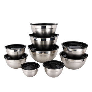 Thép Không Gỉ Trộn Bát Có Nắp Đậy Có Thể Xếp Chồng Làm Tổ Bát Đặt Cho Nấu Ăn, Nướng, Bữa Ăn Chuẩn Bị, Phục Vụ - Product Image 1