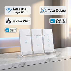 Interruptor <span class=keywords><strong>de</strong></span> Luz Inteligente Zigbee Sin Neutro con Neutro, Australia SAA, Tuya, <span class=keywords><strong>Alexa</strong></span>, <span class=keywords><strong>Asistente</strong></span> <span class=keywords><strong>de</strong></span> Google, 1/2/3/4 Gang, 2 Vías, Panel Táctil <span class=keywords><strong>de</strong></span> Vidrio - Product Image 2