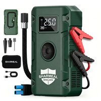 SHARMEAL Démarreur de Voiture Portable 12V 2000A 8000mAh avec Batterie au Lithium, Booster de Démarrage et Pompe à Air Intégrée pour Voiture