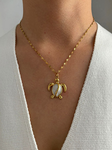 MECYLIFE 18K Gold Bohemia <strong>Jewelry</strong> Summer <strong>Jewelry</strong> Ocean Animal <strong>Turtle</strong> Starfish Conch Shell Necklace Stainless Steel Beach <strong>Jewelry</strong> - Product Image 6