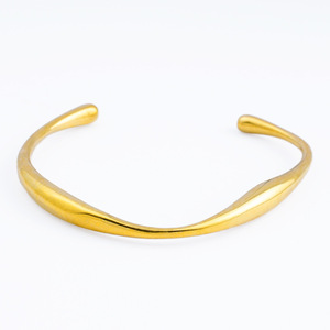 Brazalete de acero inoxidable chapado en oro de 18 quilates con diseño Irregular abierto Brazalete estilo gota de agua de nueva moda para pulsera para mujer - Product Image 6