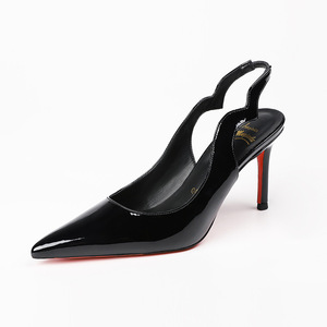 Zapatos de Tacón Alto Clásicos Negros y Rojos de Diseñador Europeo 2026 CL para Mujer, Parte Superior de PVC, Entresuela de PU, Zapatos Puntiagudos de Charol - Product Image 1