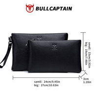 BULLCAPTAIN Dompet Kulit Asli Pria Multifungsi Kapasitas Besar, Tempat Kartu Bisnis Fashion, Dompet RFID, Tas Genggam Pria