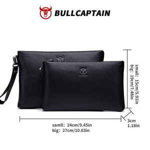 BULLCAPTAIN Large Capacity Multi-Functional Genuine Leather Male Business Fashion Card Holder <b>RFID</b> <b>Wallet</b> for Man clutch bag - Product Image 5