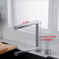 Robinet de cuisine monocommande en acier inoxydable 304 au design moderne, mitigeur dissimulé à deux trous pour salle de bain