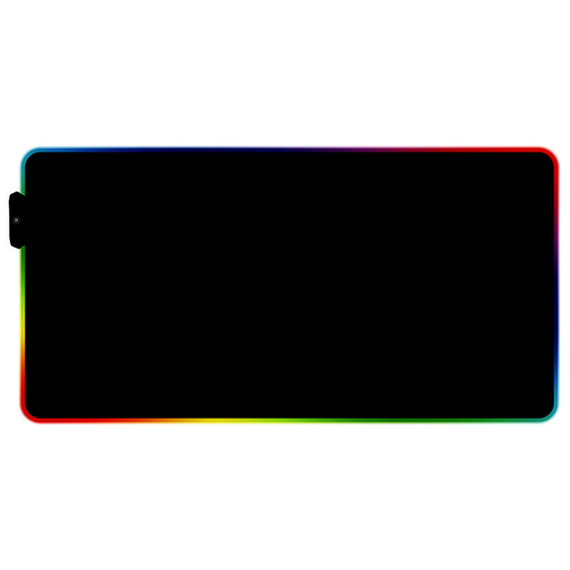 HOT Sell Custom Sublimation Multiple Function RGB LED Glowing Large Extend XL Gamer Desk Mat Black Waterproof Flat Gaming