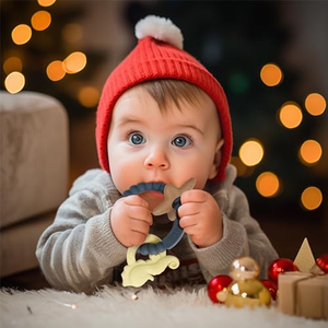 Jouet de dentition en silicone pour bébé |   Jouet à mâcher sûr pour bébés de 0 à 12 mois |   Jouet sensoriel sans BPA - Product Image 4