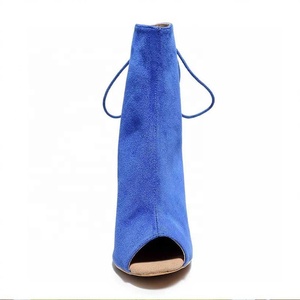 Evkoodance – <span class=keywords><strong>Bottines</strong></span> à bout ouvert en daim bleu roi pour <span class=keywords><strong>femme</strong></span>, talons aiguilles sexy, idéales pour la danse de salon et les soirées latines - Product Image 3