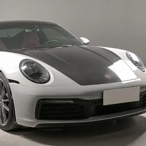 สําหรับ Porsche 911 992 2019- แห้งคาร์บอนไฟเบอร์ฝากระโปรงเครื่องยนต์เครื่องเปลี่ยนฝาครอบ