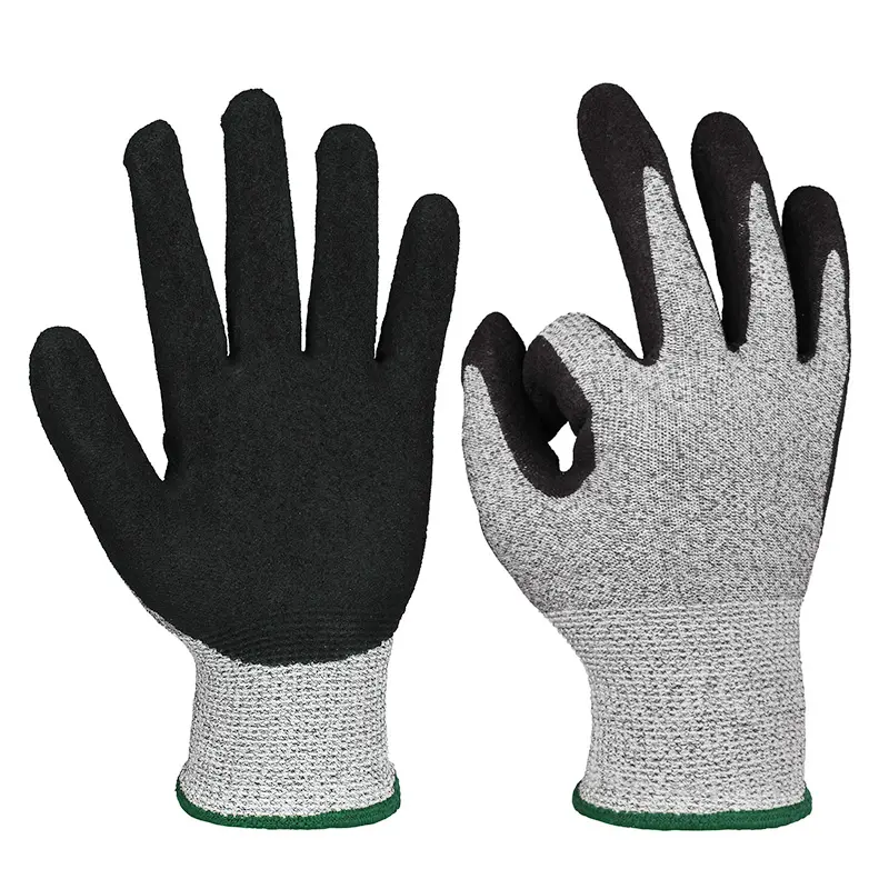 Ozero CE EN388 HPPE Gloves Black Cut Resistant Impact Construction Nitrile Latex Work Safety Working Gloves For Work