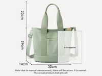 Grand sac fourre-tout portable en toile tendance unisexe, sac à bandoulière décontracté pour le travail avec fermeture éclair, sangle bandoulière et poche interne pour documents, couleur unie