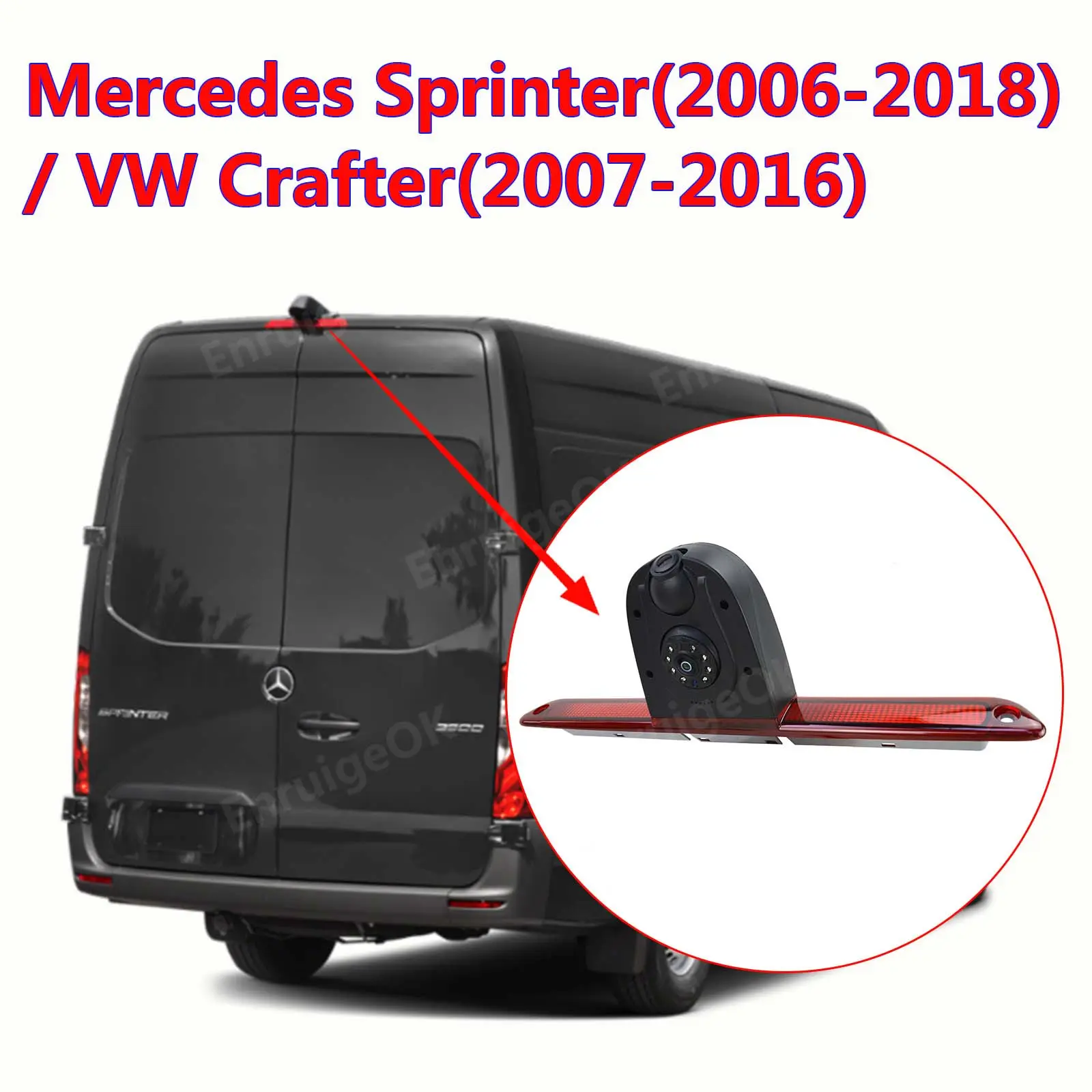 HD IR gece görüş ikiz Lens ters kamera çift Lens fren lambası dikiz kamera mercedes-benz Sprinter VW Crafter için