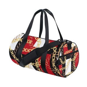 Wholesale Custom Red Black Chains Eco-Friendly Lightweight Waterproof Weekender Bags Fitness Sports Duffel Bag for Vacation - Product Image 1