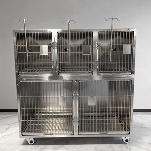 Cage d'hôpital vétérinaire en acier inoxydable, enclos médical pour animaux, cage de récupération pour animaux, équipement de clinique vétérinaire - Product Image 1