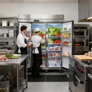 Grande capacità 1260L commerciale 6 porte ventola di raffreddamento frigo funzionamento silenzioso facile pulito in <span class=keywords><strong>acciaio</strong></span> inox <span class=keywords><strong>frigorifero</strong></span> per cucine - Product Image 1