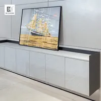 Mueble moderno de madera maciza para sala de estar, mueble de TV de pie oculto de lujo