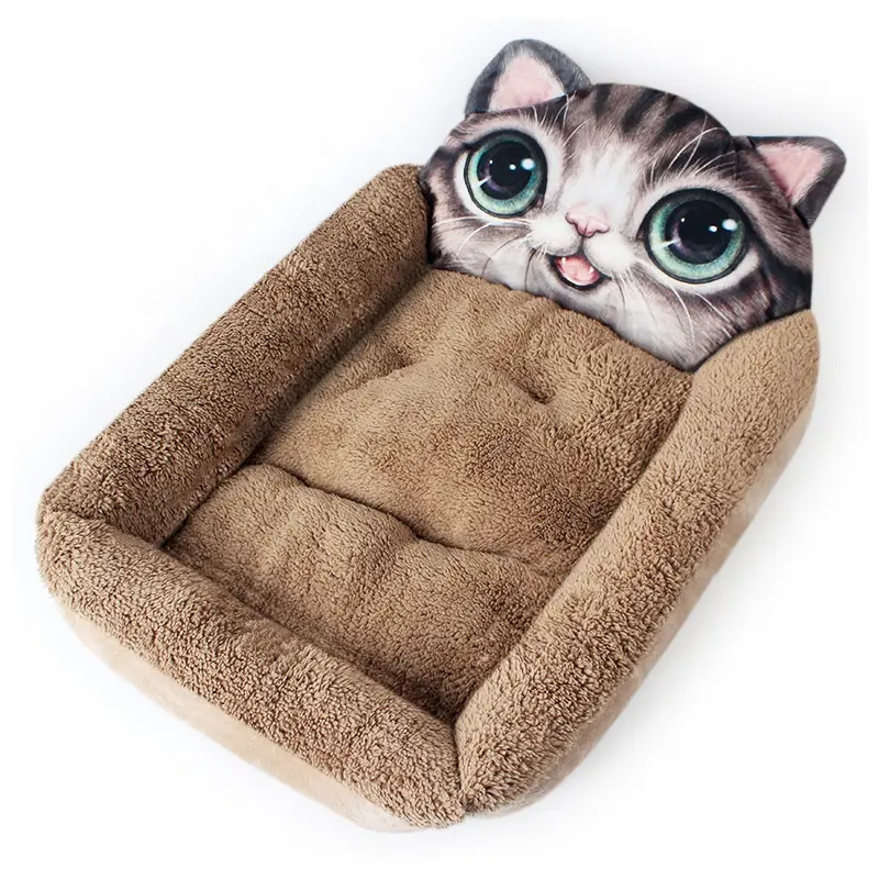 3D Cartoon Animal Square Nest Pet Nest Small and Big Dog Bed Mat Kennel Cats Bed