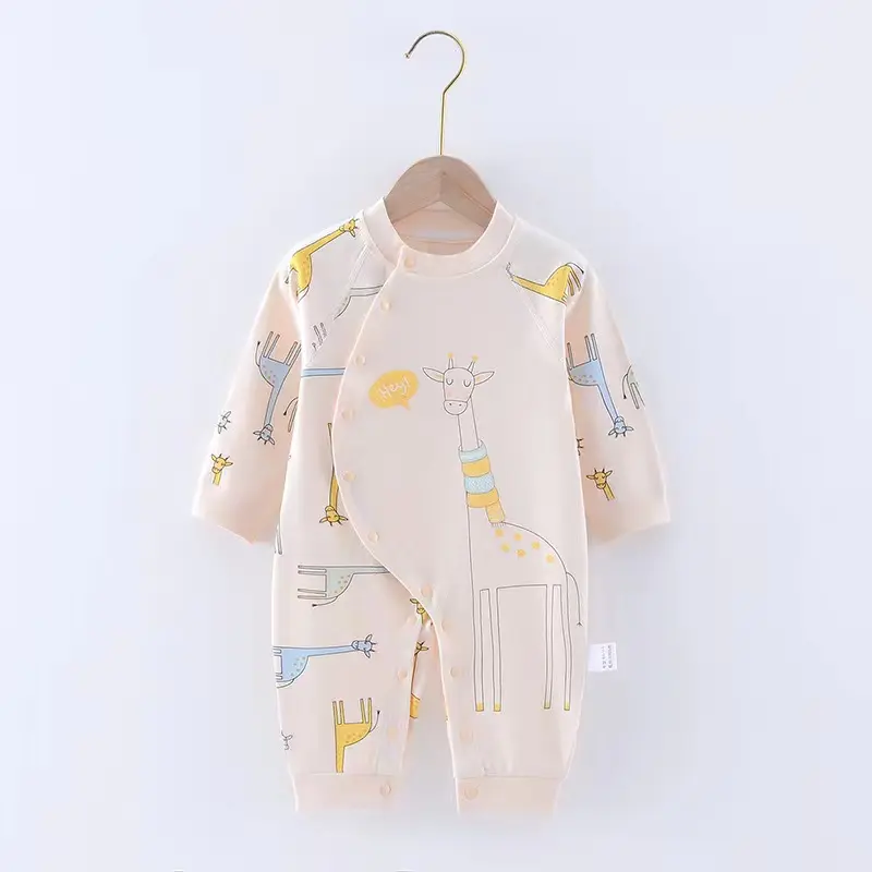Autumn New Giraffe Baby Onesie Pure Cotton Boneless Sewing Pajamas For Newborn