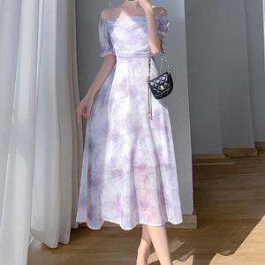 Nouvelle Robe d'Été Tendance Décontractée pour Femme Élégante en Mousseline de Soie à Manches Bouffantes Coupe Trapèze Maxi à Motifs Floraux - Product Image 4